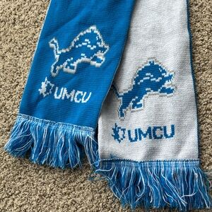 Detroit Lions Blue and Gray winter scarf 313 with Logo Design